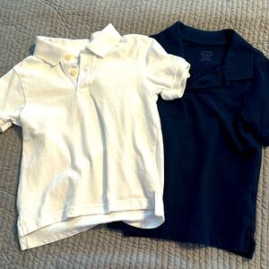 Children’s Place Polo. Set. Boys size S/P 5/6. Colors are white and navy.